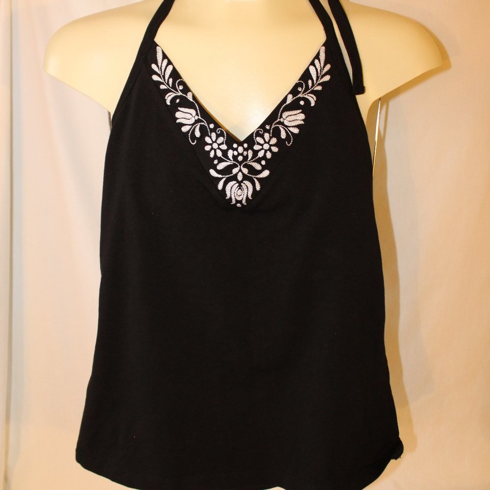 NWT Women's Ann Taylor Loft Black Halter Top Sz S